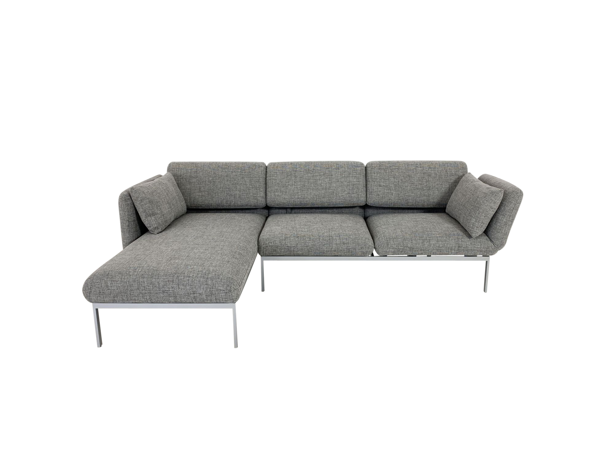 Bruhl Roro Medium Sofa Mit Recamiere In Stoff Grau Melliert Mit Gestell Mattchrom Bruhl Roro Medium Bruhl Roro Bruhl Izabela K